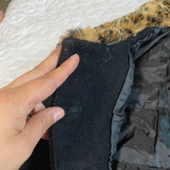 Janie and Jack Collection Pea Coat Fux fur leopard collar SIZE 4/5T - Picture 3 of 10